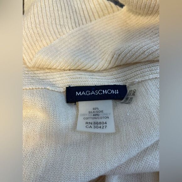 Magaschoni Ruffled Scarf Silk Blend Cream - Picture 5 of 5